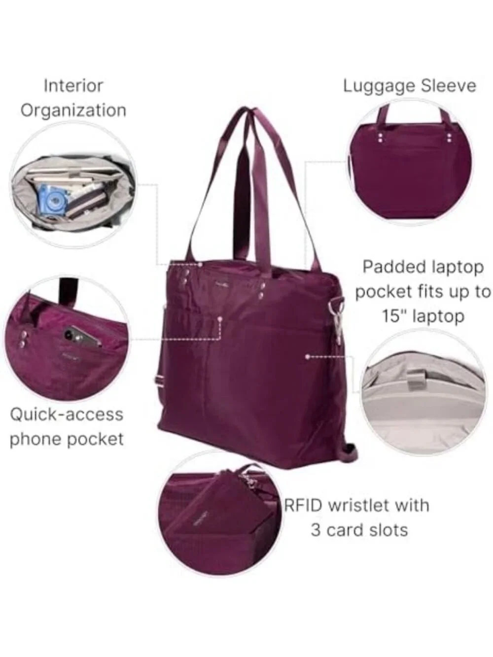 Stylish Laptop Tote Bag with Multiple Pockets, Perfect for Work & Travel
